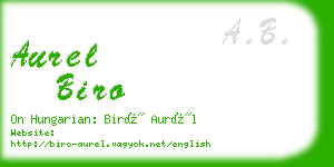 aurel biro business card